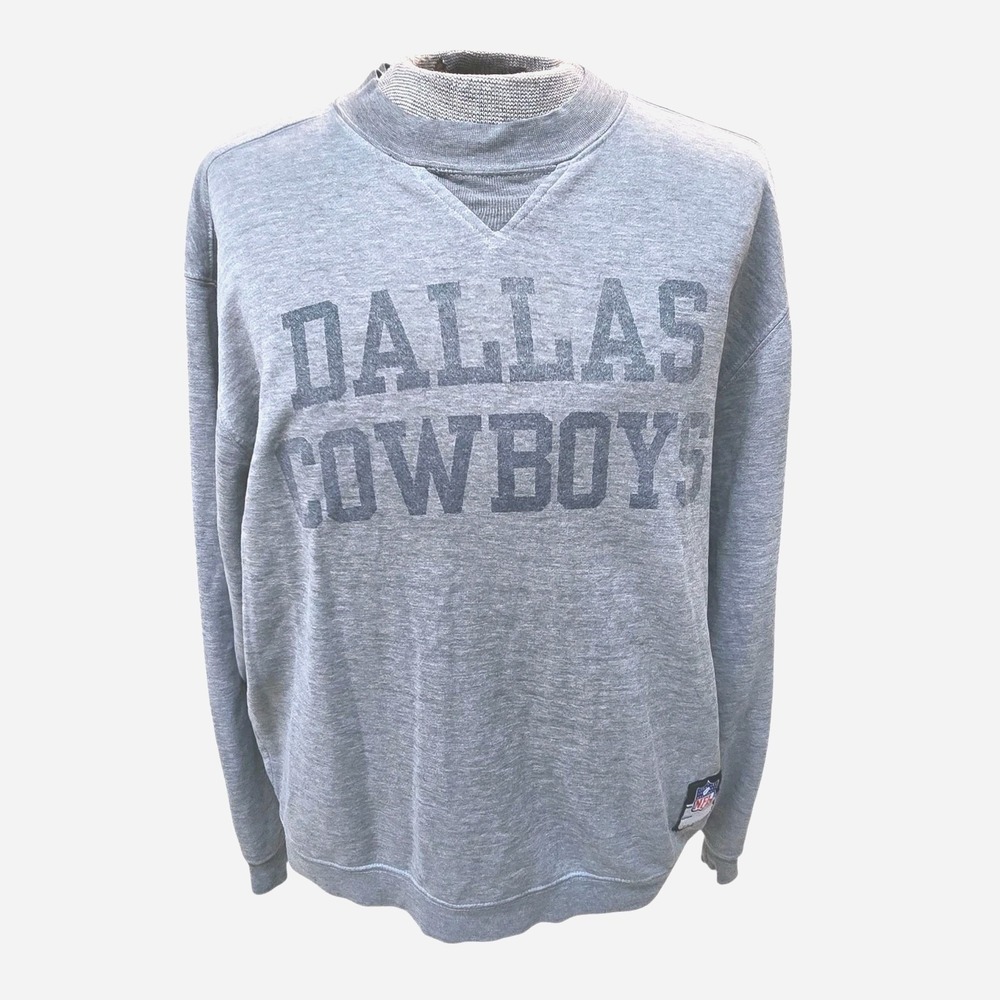 Vtg 90s REEBOK Dallas Cowboys NFL Team Apparel On Field Sweatshirt Men's L Gray